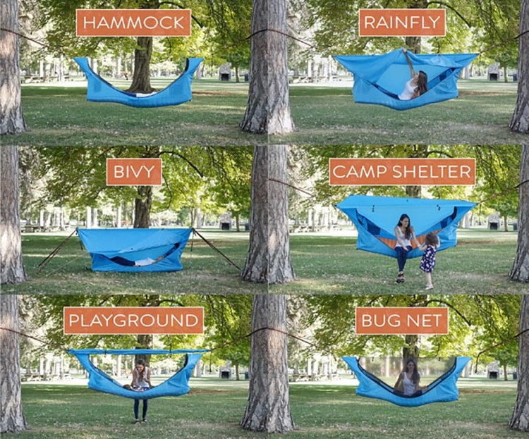 Cheap Goat Tents Mosquito Net Hammock Canopy Tent Large Space Anti Rollover Outdoor Camping Awning  Rainproof And Sunscreen Hanging Sun Shelter Tents 